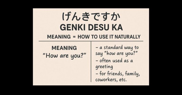 Genki Desu Ka Meaning and How to Use It Naturally