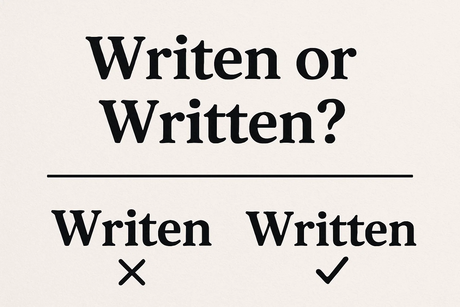 Writen or Written? Which Form is Correct?